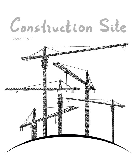 施工现场塔吊徒手图片下载