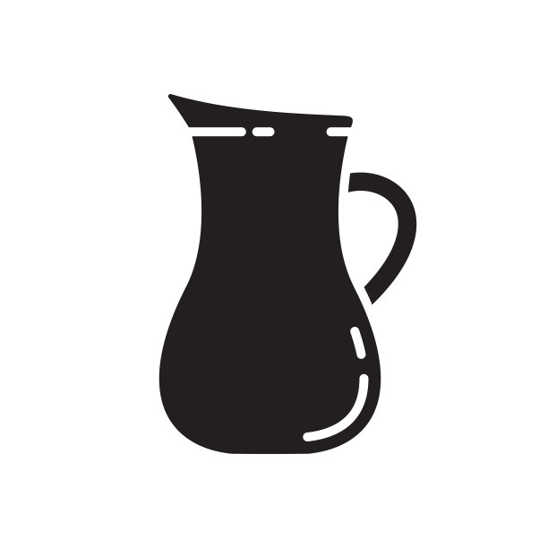 剪影圆形壶与处理图标图片下载