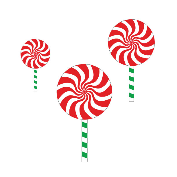 红色和绿色的棒棒糖。图片下载