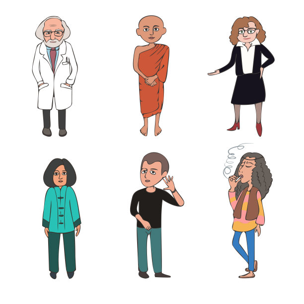 现代人卡通人物的设定图片下载