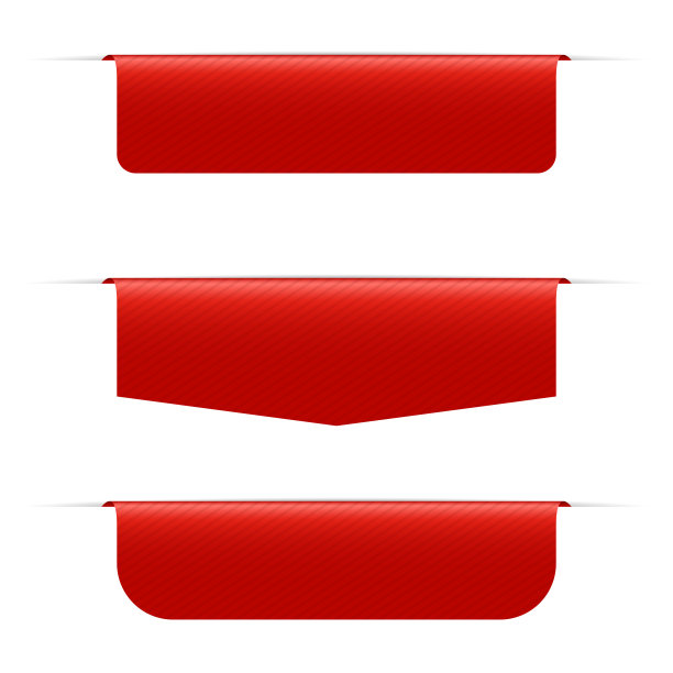 红色旗帜矢量设计插图孤立在白色的背景图片下载