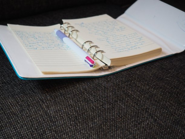 用手写的纸和笔打开日记本图片下载