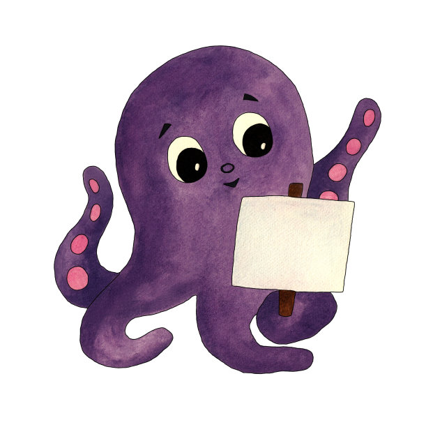 带着标志的章鱼素材图片