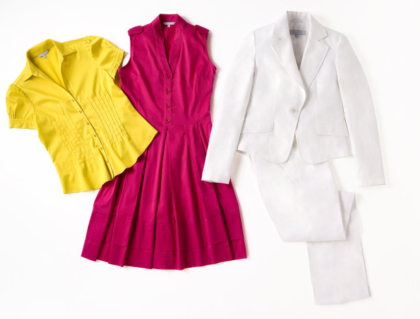 时尚女性的服装孤立在白色背景上图片下载