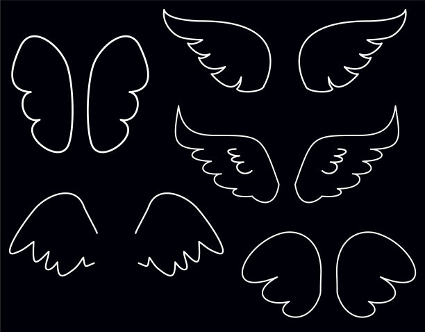 翼集白色天使或鸟翼图片下载