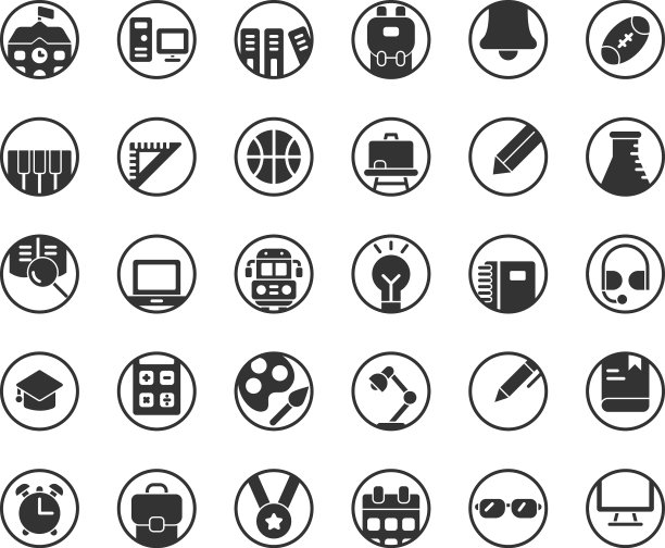 教育实体图标集图片下载