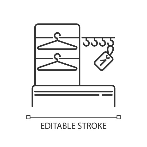 衣柜像素完美线性图标。细线可定制的插图。更衣室、空寄存室等轮廓符号。衣帽室与trepels矢量孤立轮廓图。可编辑的中风图片下载