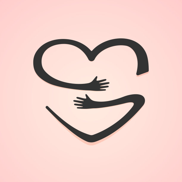 心用手拥抱。矢量图图片下载