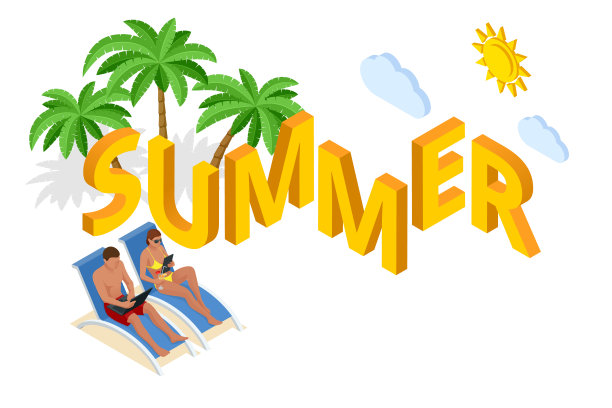 这是夏天的横幅。夏天豪华度假。一个身材姣好的女孩穿着泳衣坐在沙滩椅上，以大海为背景自拍图片下载