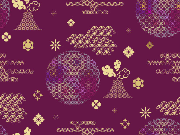 漂亮的日本无缝图案图片下载