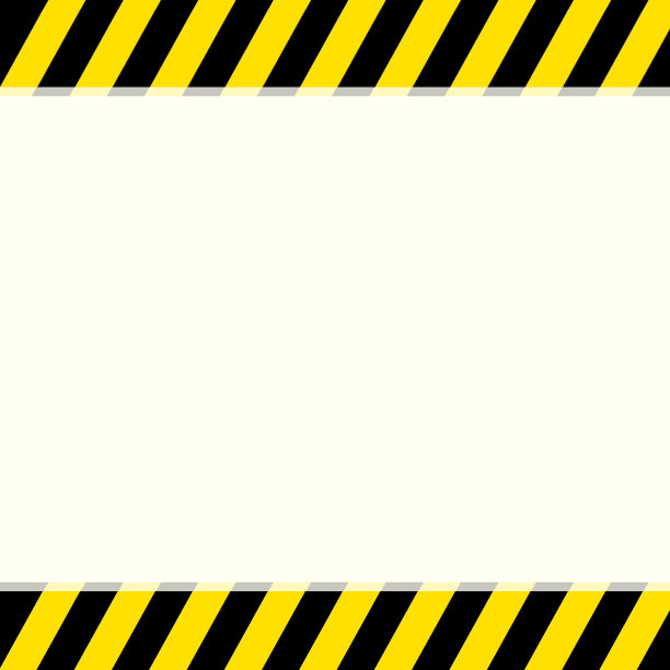 黑色和黄色警告条纹标志的顶部和底部背景与复制空间为您的文本。维修技术现场注意事项和施工须知标志。提醒注意横幅。图片下载