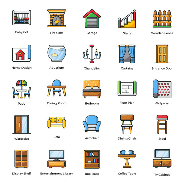 家具平面图标包图片下载