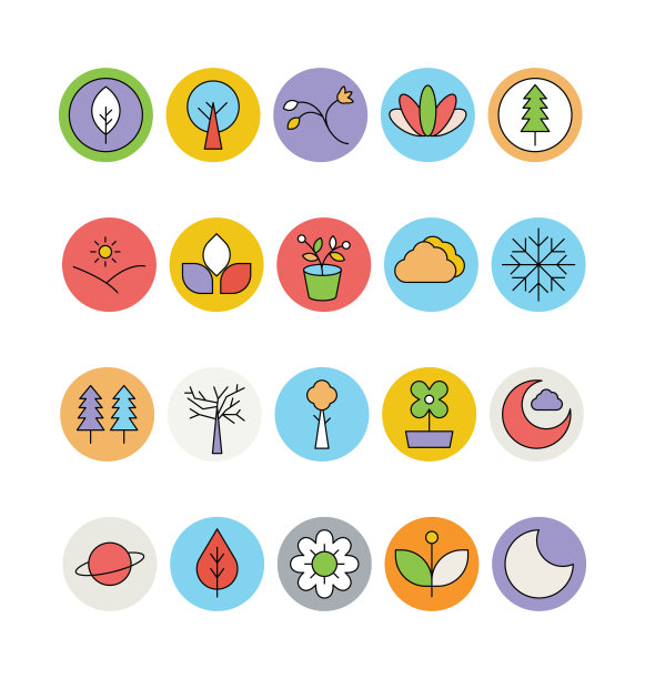 自然彩色矢量图标2图片下载