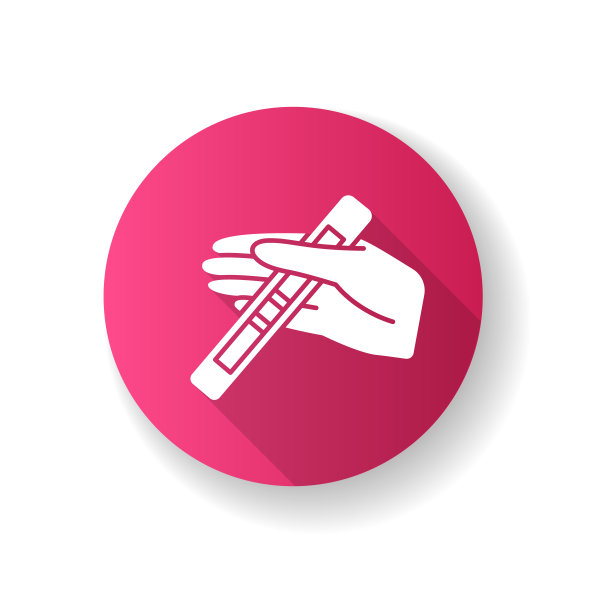 正面测试粉红色平面设计长阴影字形图标。怀孕的早期迹象。孕妇检查。妇科检查。排卵期,生育能力。意外的结果。剪影RGB彩色插图图片下载