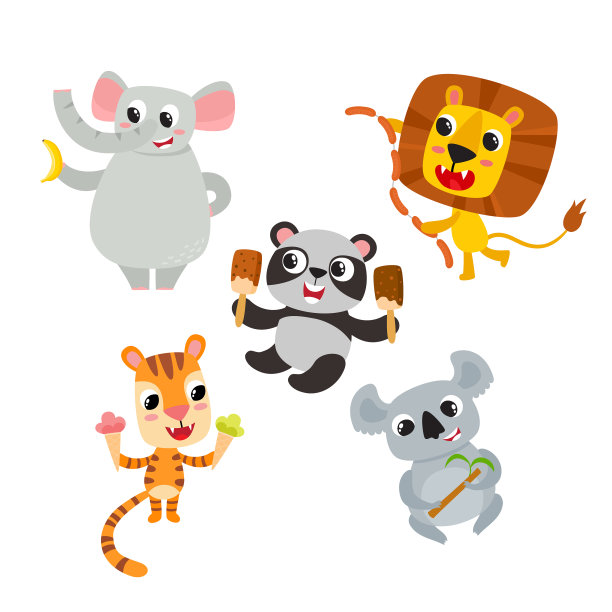 收集可爱的卡通动物配餐图片下载