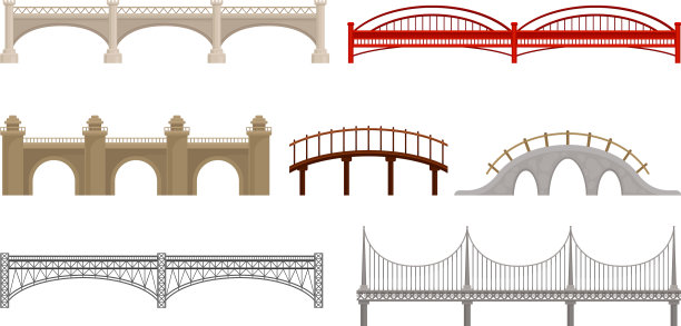 各种类型的桥梁由混凝土和图片下载