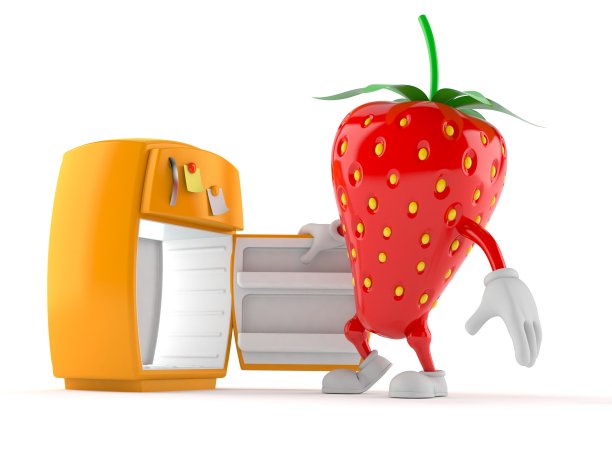 草莓特色与开放式冰箱图片下载