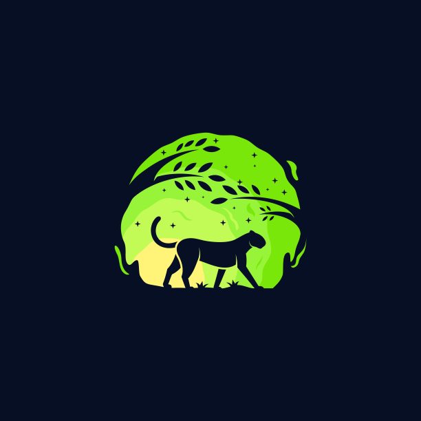 向量插图豹剪影风格。图片下载