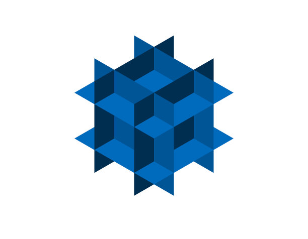 抽象的多边形立方体孤立在白色图片下载