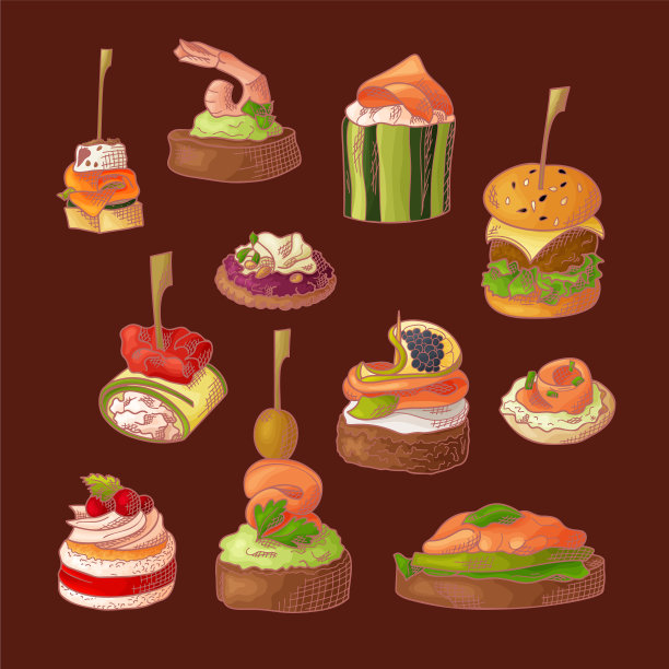 设置手指食物元素开胃小菜和开胃小菜图片下载