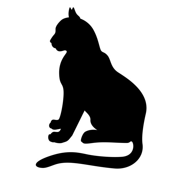 剪影一只黑猫坐着图片下载