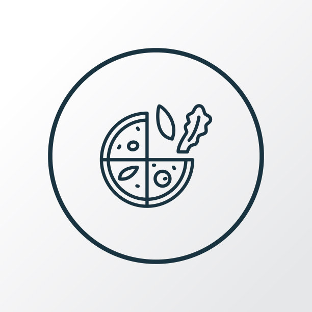 素食披萨的标志线象征优质图片下载