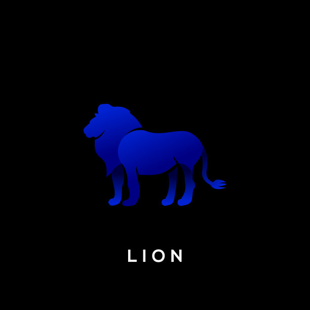 狮子动物剪影作为旗帜或背景图片下载