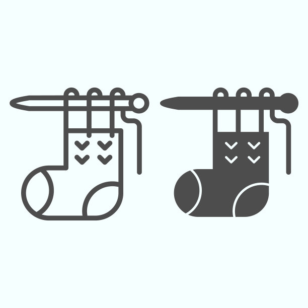 针织袜线和固体图标还没有准备好图片下载