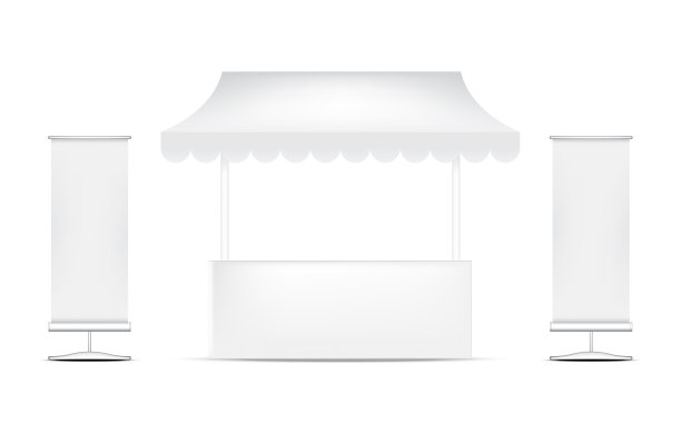 3d模拟真实的亭展示摊位图片下载