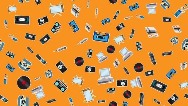 纹理无缝图案复古潮人图片下载