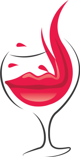 酒杯和嘴唇的标志设计图片下载