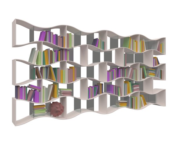 书架孤立的白色3d插图图片下载