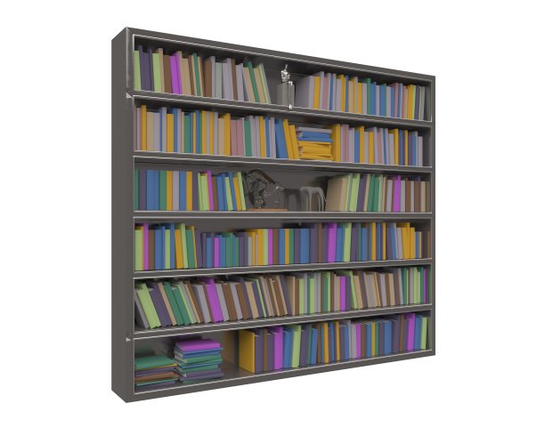 书架孤立的白色3d插图图片下载