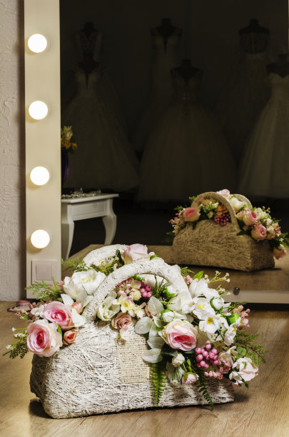 婚礼装饰品，花装饰包。图片下载