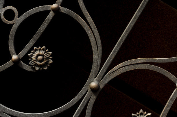 美丽的锻造元素的金属栅栏图片下载