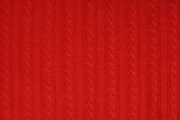 红色电缆编织织物纹理背景图片下载