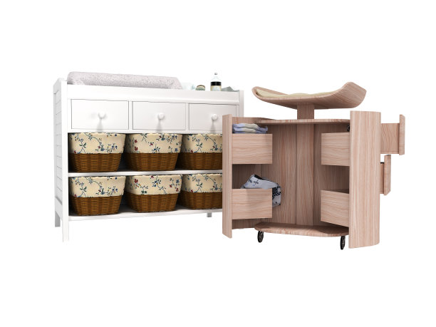 3D渲染变换桌柜和变换桌变压器与shuhlyady隔离在白色背景没有阴影图片下载