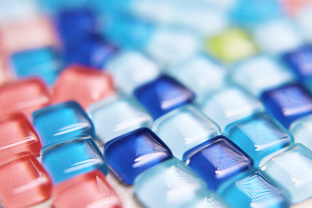 彩色玻璃瓷砖近距离特写照片图片下载