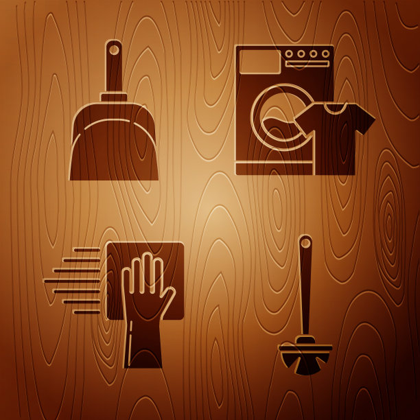 设有厕所刷和簸箕清洁服务图片下载