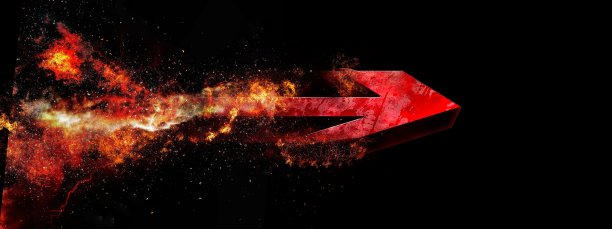 3D渲染红色箭头爆炸图片下载