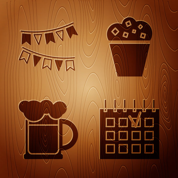 用详细的日历集狂欢花环图片下载