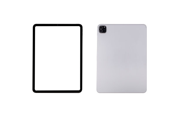 平板正面和背面隔离在白色背景图片下载