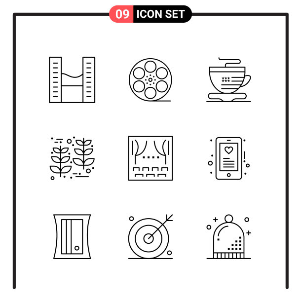 为网页和手机设置9个线条样式图标图片下载