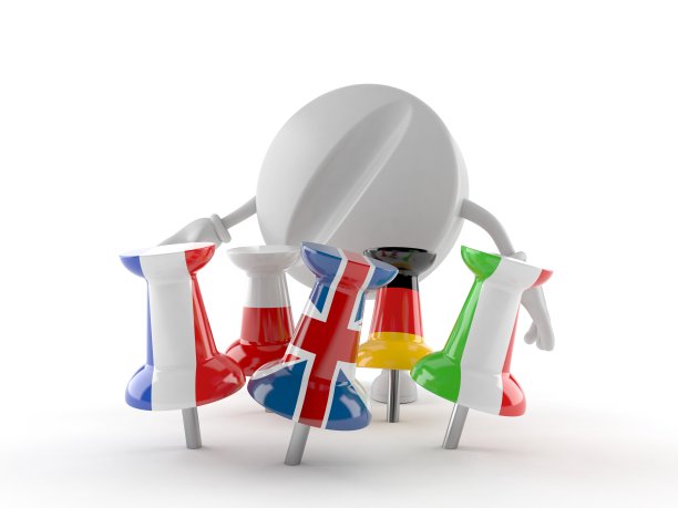 带有旗帜图钉的平板电脑角色图片下载