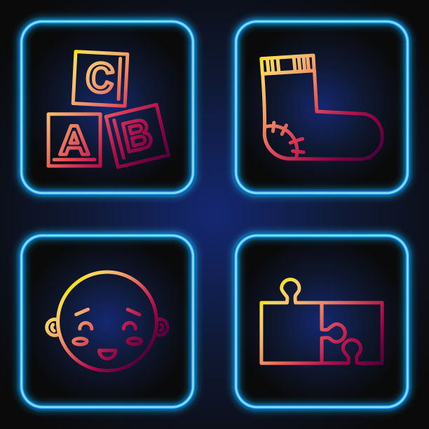 设行块拼图快乐小男孩头图片下载