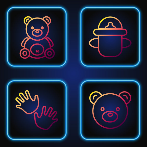 设定线泰迪熊毛绒玩具手印图片下载