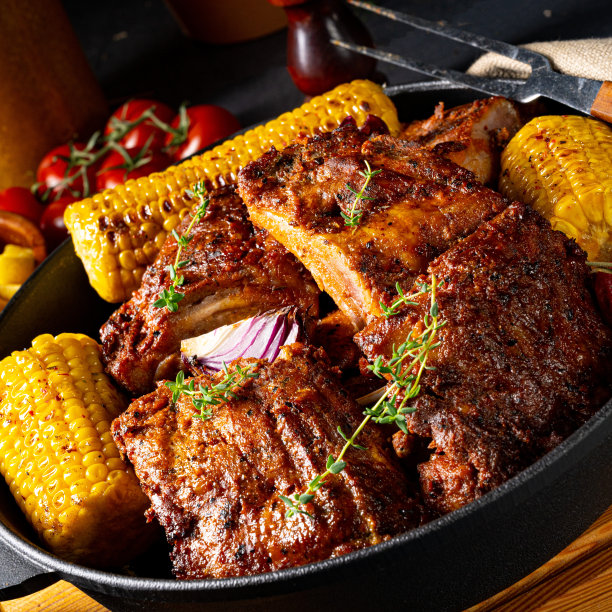 烤箱里的纯朴排骨图片下载