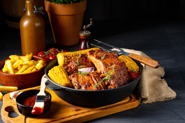 烤箱里的纯朴排骨图片下载