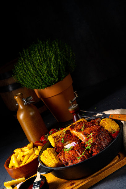 烤箱里的纯朴排骨图片下载