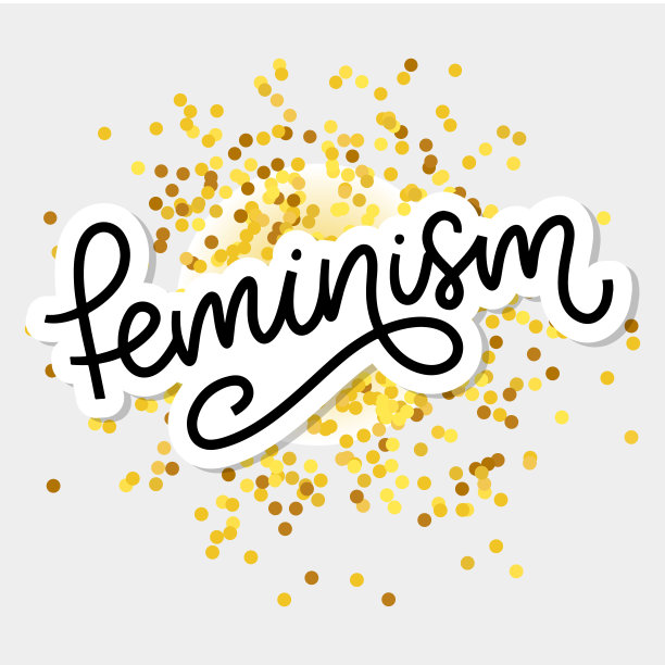 排版设计。女权主义的信。图形元素。印刷字体设计。女人励志口号。女权主义的口号。女孩力量报价。时尚插画。涂鸦风格的女权主义信件。图片下载